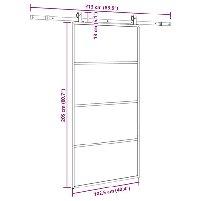 Sliding Door with Hardware Set Black 102.5x205 cm ESG Glass