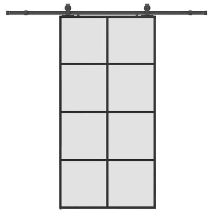 Sliding Door with Hardware Set Black 102.5x205 cm ESG Glass