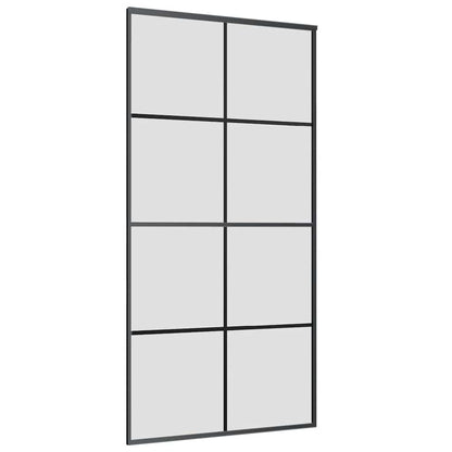 Sliding Door with Hardware Set Black 102.5x205 cm ESG Glass