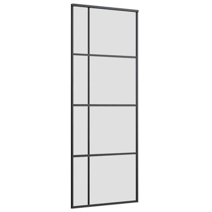 Sliding Door with Hardware Set Black 76x205 cm ESG Glass