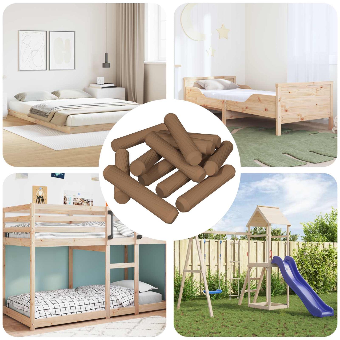 Wooden Dowels 18000 pcs Brown Solid wood