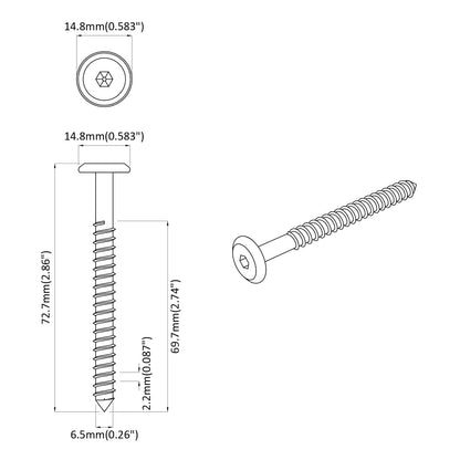 Wood Screws 1350 pcs Silver Steel
