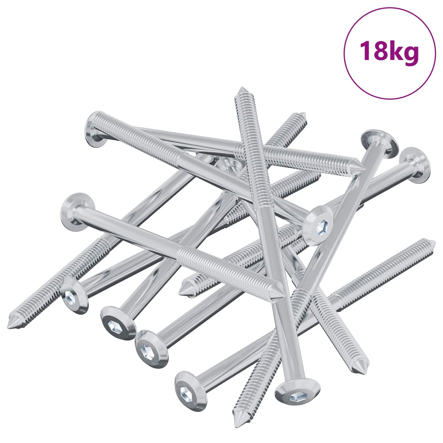 Screw 1000 pcs Silver M6 x 100 mm Steel