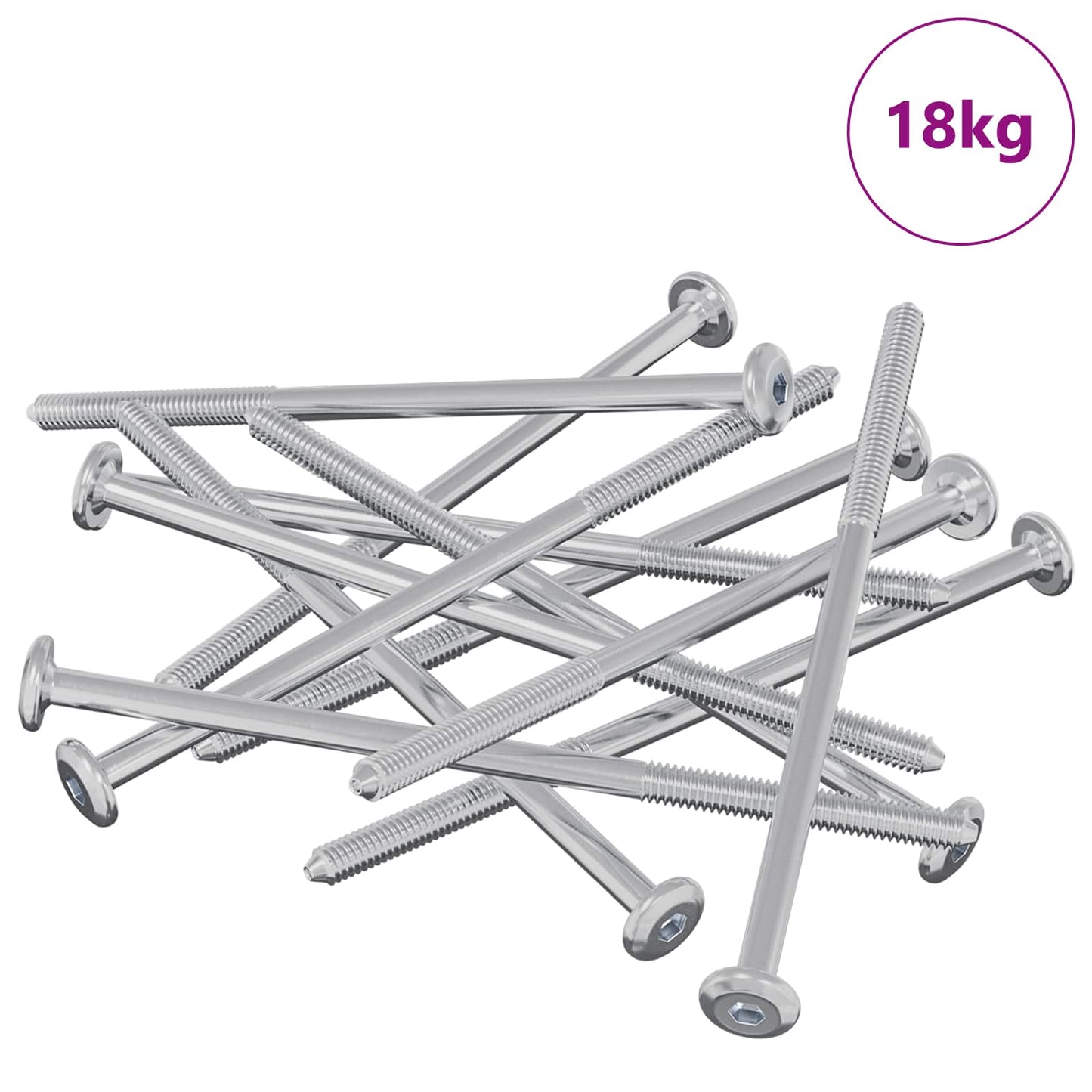 Screw 800 pcs Silver M6 x 120 mm Steel