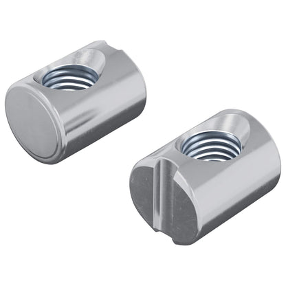 Barrel Nuts 2 pcs Silver M6 x 13 mm Metal