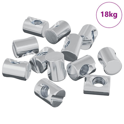 Barrel Nuts 3462 pcs Silver M6 x 13 mm Metal