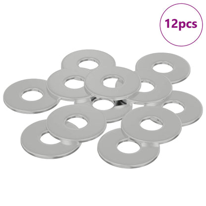 Washers 12 pcs Silver 12 x 12 x 1.2 cm Iron