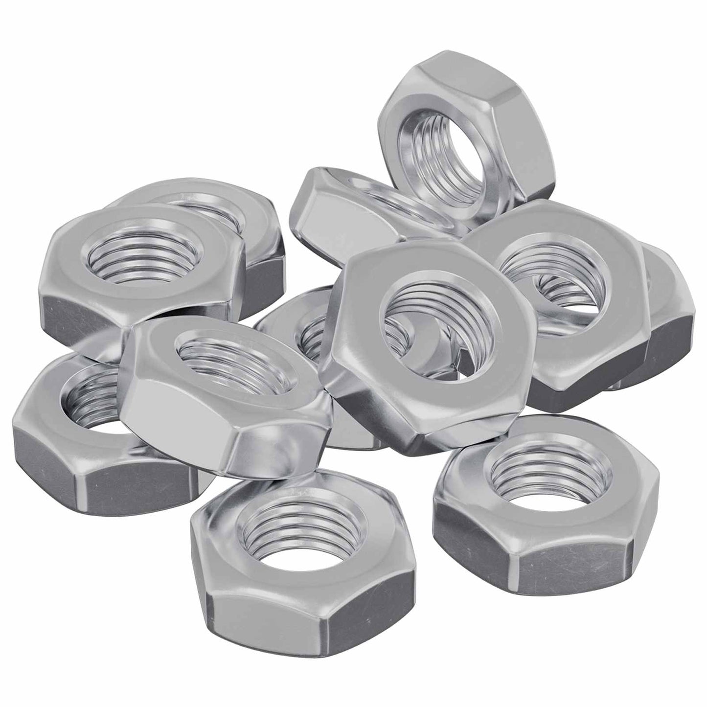 Hex Nut 12 pcs Silver M8 Metal