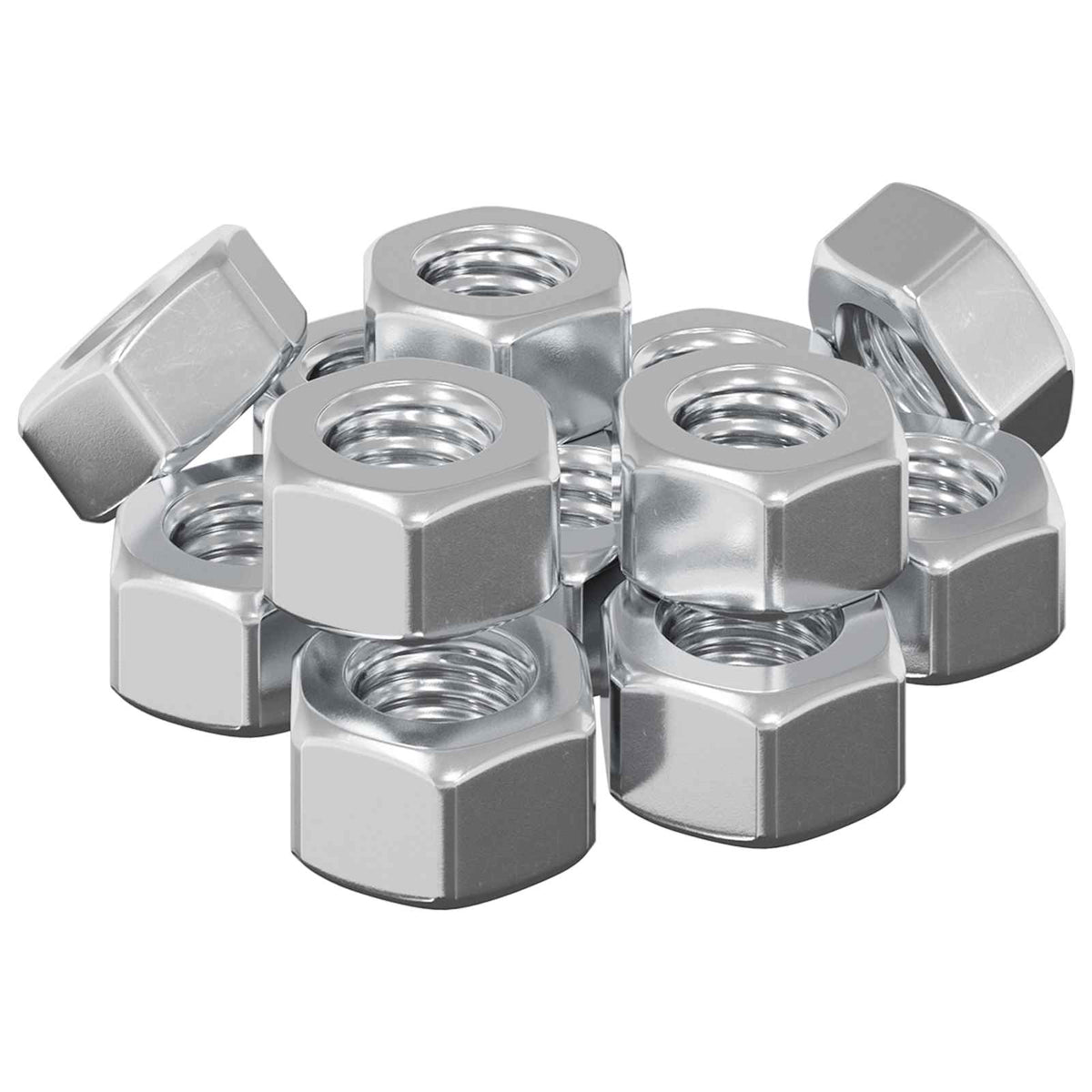 Hex Acorn Nuts 12 pcs Silver M8 Metal