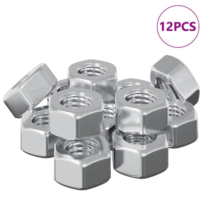 Hex Acorn Nuts 12 pcs Silver M8 Metal