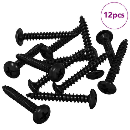 Tapping Nail 12 pcs Black M4 x 28 mm Steel