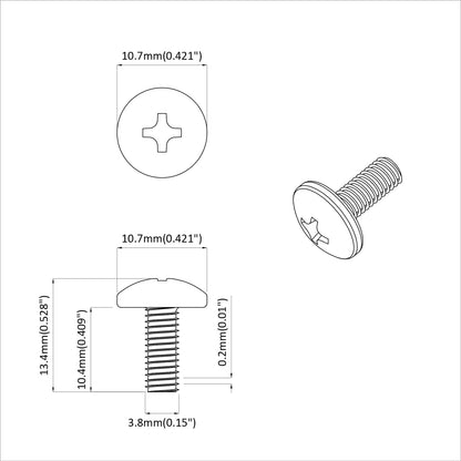 Sleeve Screws 12 pcs Black M4 x 10 mm Iron