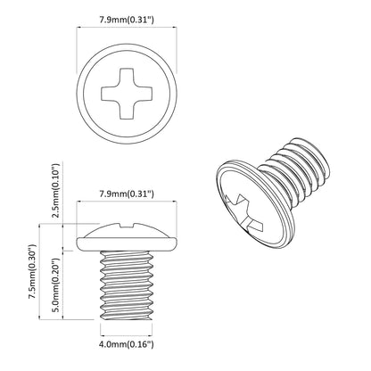 Lock Screws 12 pcs Silver M4 x 5 mm Iron