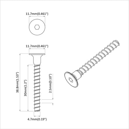 Socket Cap Head Screw 2 pcs Black M5 x 40 mm Iron