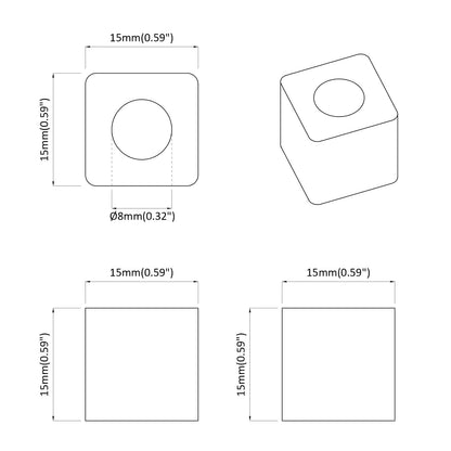 Drawer Holder 6792 pcs Black 15 x 15 x 15mm PP Copolymer
