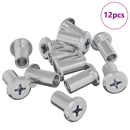 Lock Nut 12 pcs Silver M6 x 15 mm Steel