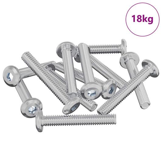 Lock Screw Plain 2514 pcs Silver Steel