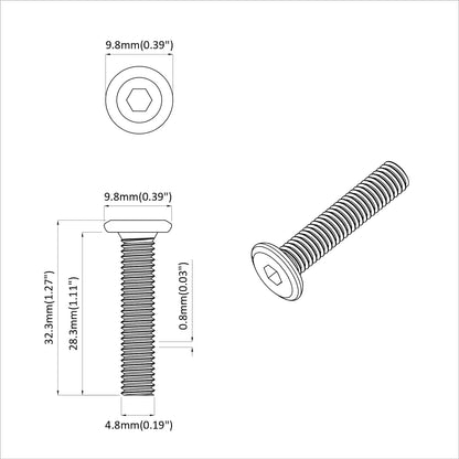 Screw 12 pcs Silver 5 x 30 mm Iron
