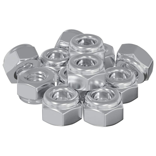 Nut 12 pcs Silver M6 x 10 mm Iron
