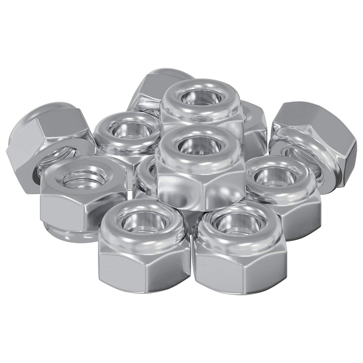 Nut 9574 pcs Silver M6 x 10 mm Iron
