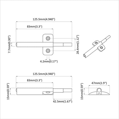 Soft Close Damper 1161 pcs Grey 125 x 47 x 15 mm PP