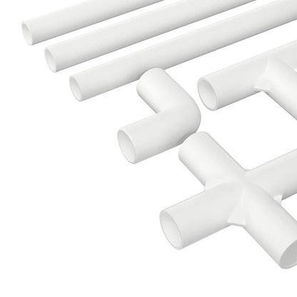 PVC Pipe 29 pcs White PP and PE
