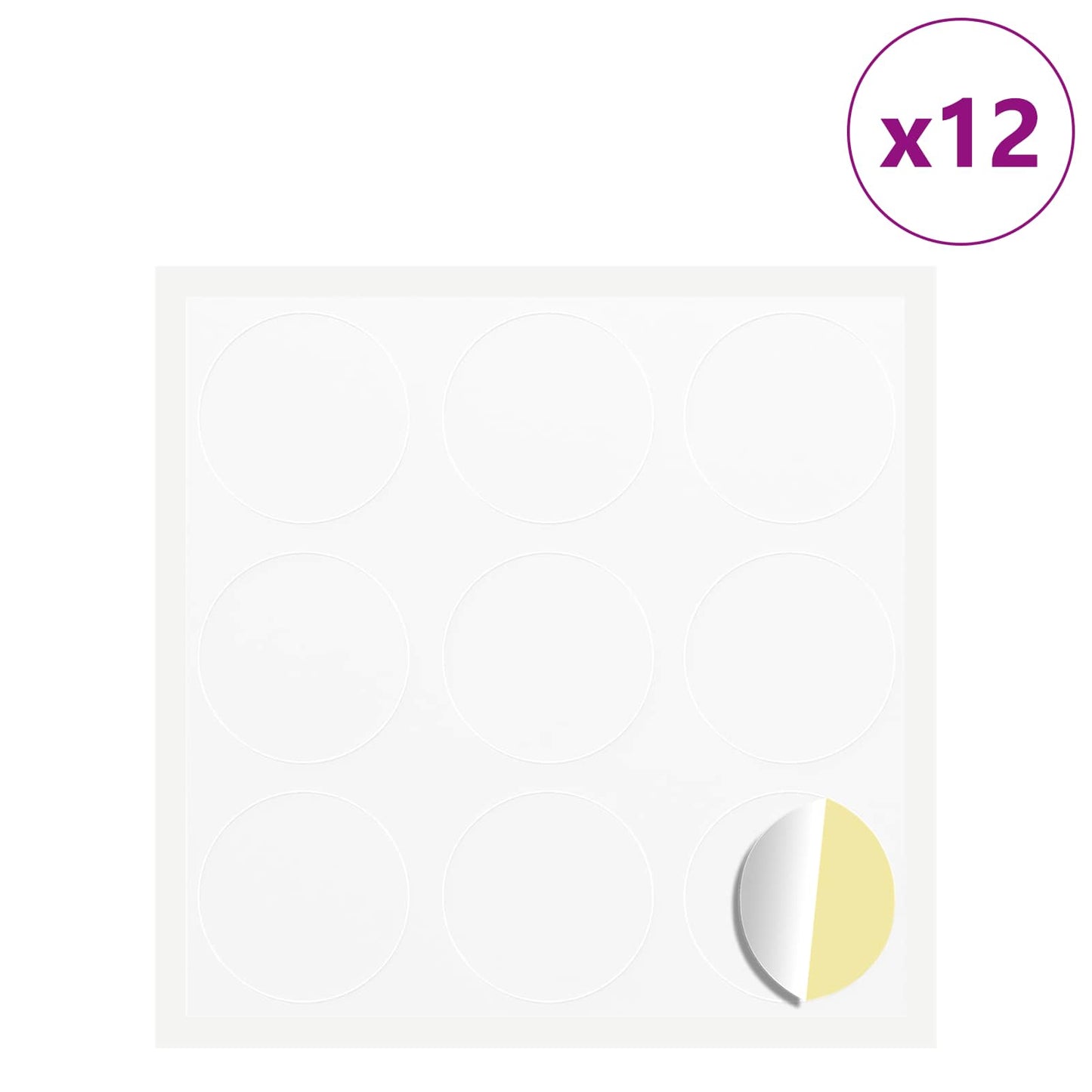Sticker 12 pcs White Ø 20 x 0.5 mm Paper
