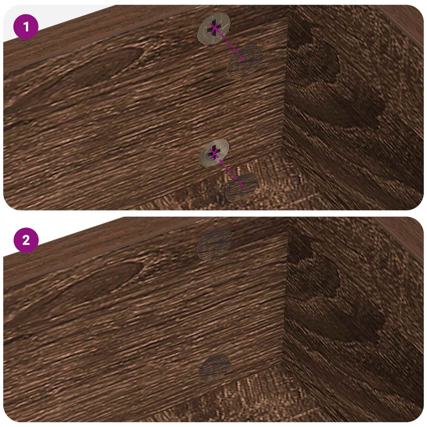 Self-adhesive Screw Cover 2 pcs Brown Oak Ø 20 x 0.5 mm