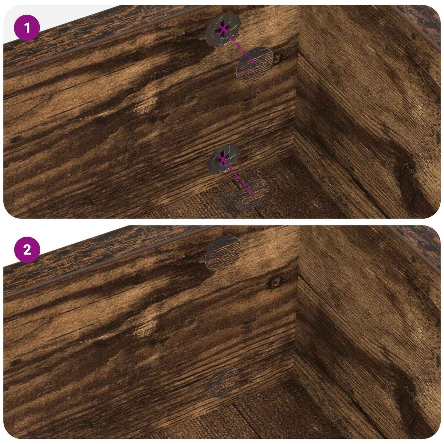 Self-adhesive Screw Cover 12 pcs Smoked Oak Ø 20 x 0.5 mm