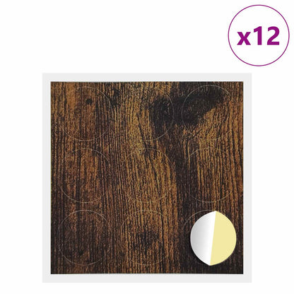 Self-adhesive Screw Cover 12 pcs Smoked Oak Ø 20 x 0.5 mm