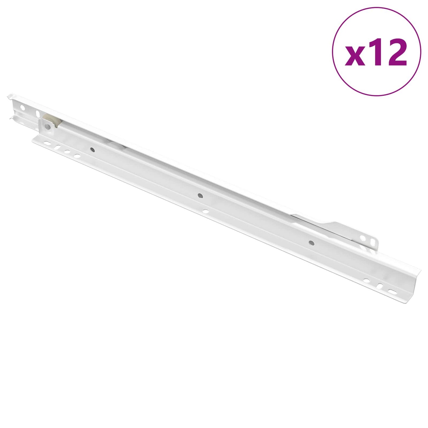 Drawer Slide 12 pcs White 350 mm Steel