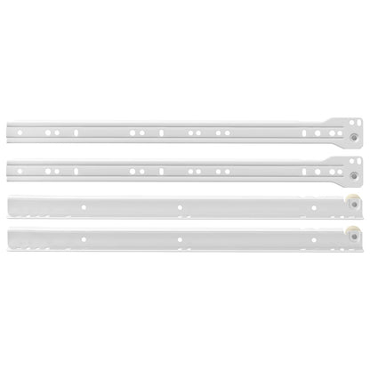 Drawer Slide 2 pcs White 400 mm Steel