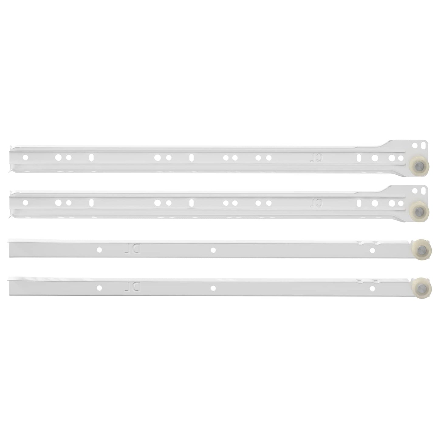 Drawer Slide 2 pcs White 400 mm Steel