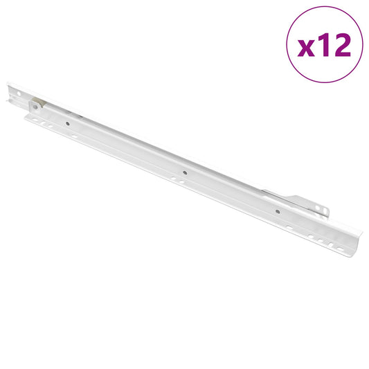 Drawer Slide 12 pcs White 400 mm Steel