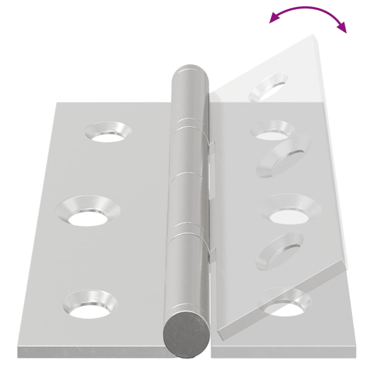 Hinge Plain 12 pcs Silver 58 x 35 x 1 mm Steel