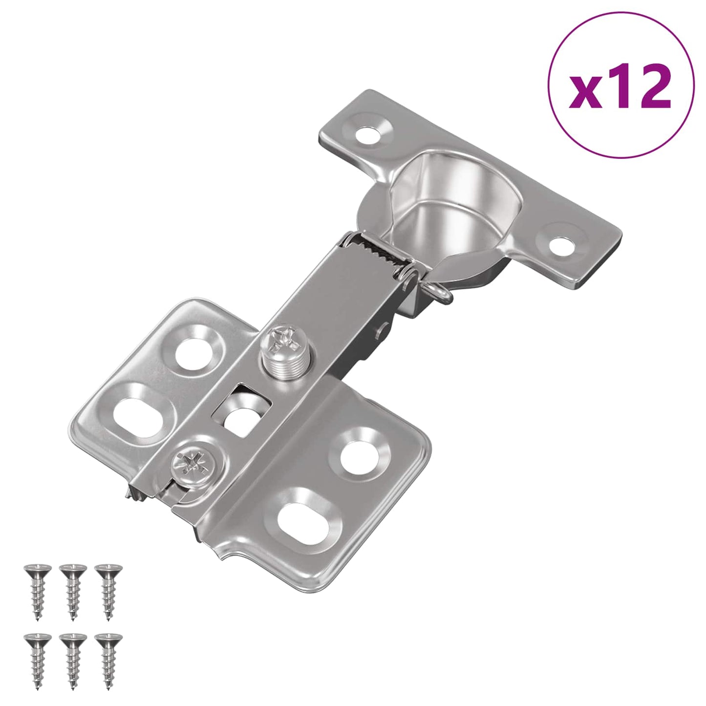Hinge 12 pcs Nickel 85 x 52.5 x 9.5 mm Iron