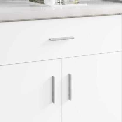 Handle Plain 2 pcs Silver 105.7 x 7.4 x 15.5 mm Aluminium