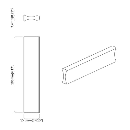 Handle 2 pcs Black 106 x 7.4 x 15.5 mm Aluminium