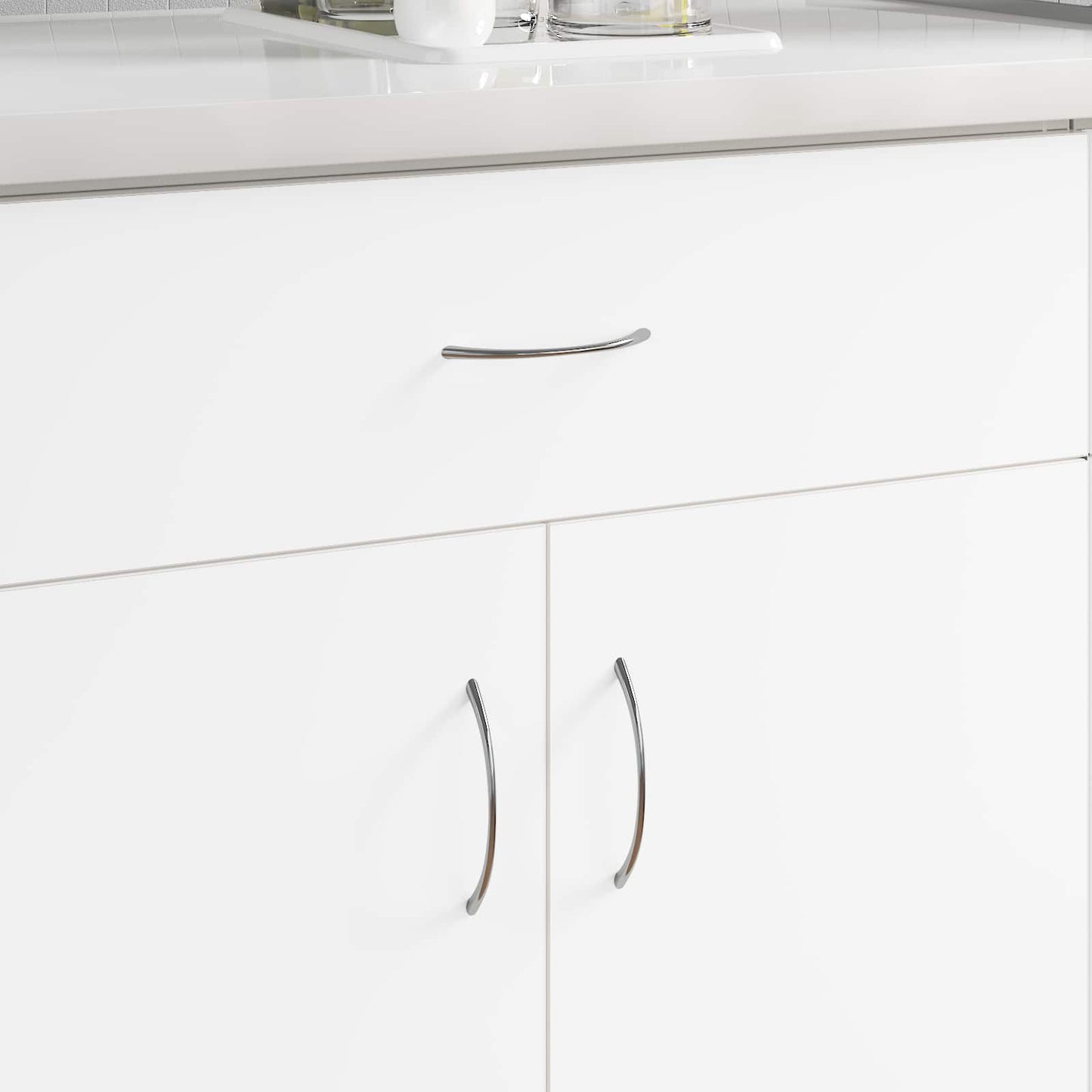 Handle 2 pcs Silver 107 x 3.6 x 23 mm Stainless Steel