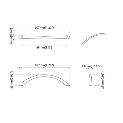 Handle 12 pcs Silver 107 x 3.6 x 23 mm Stainless Steel