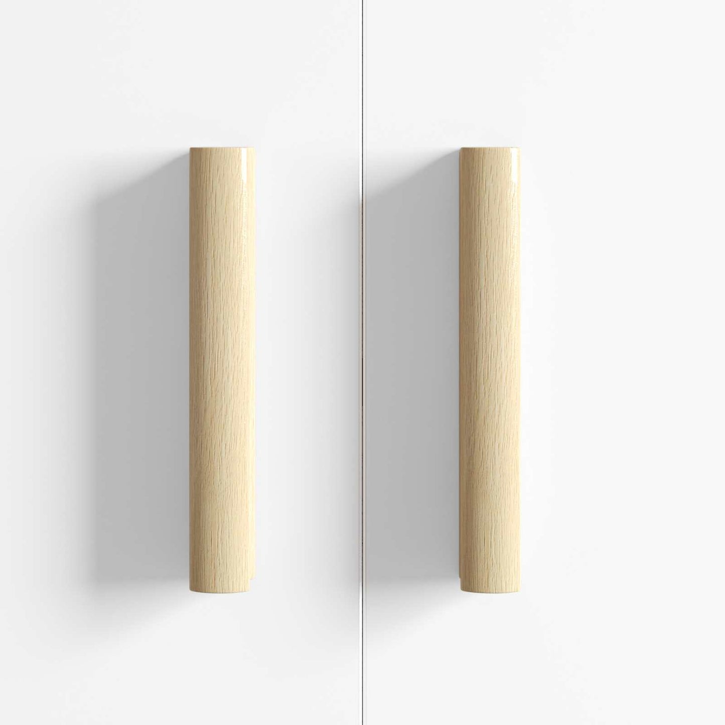 Straight Handle 2 pcs Natural Wood Color 130 x 25 x 30 mm