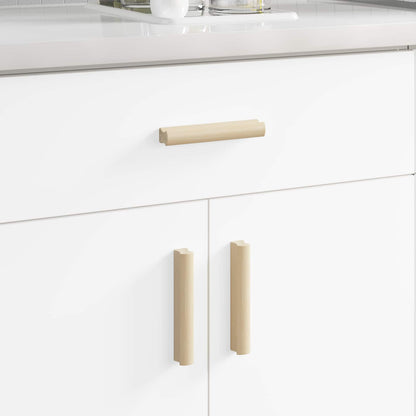 Straight Handle 2 pcs Natural Wood Color 130 x 25 x 30 mm