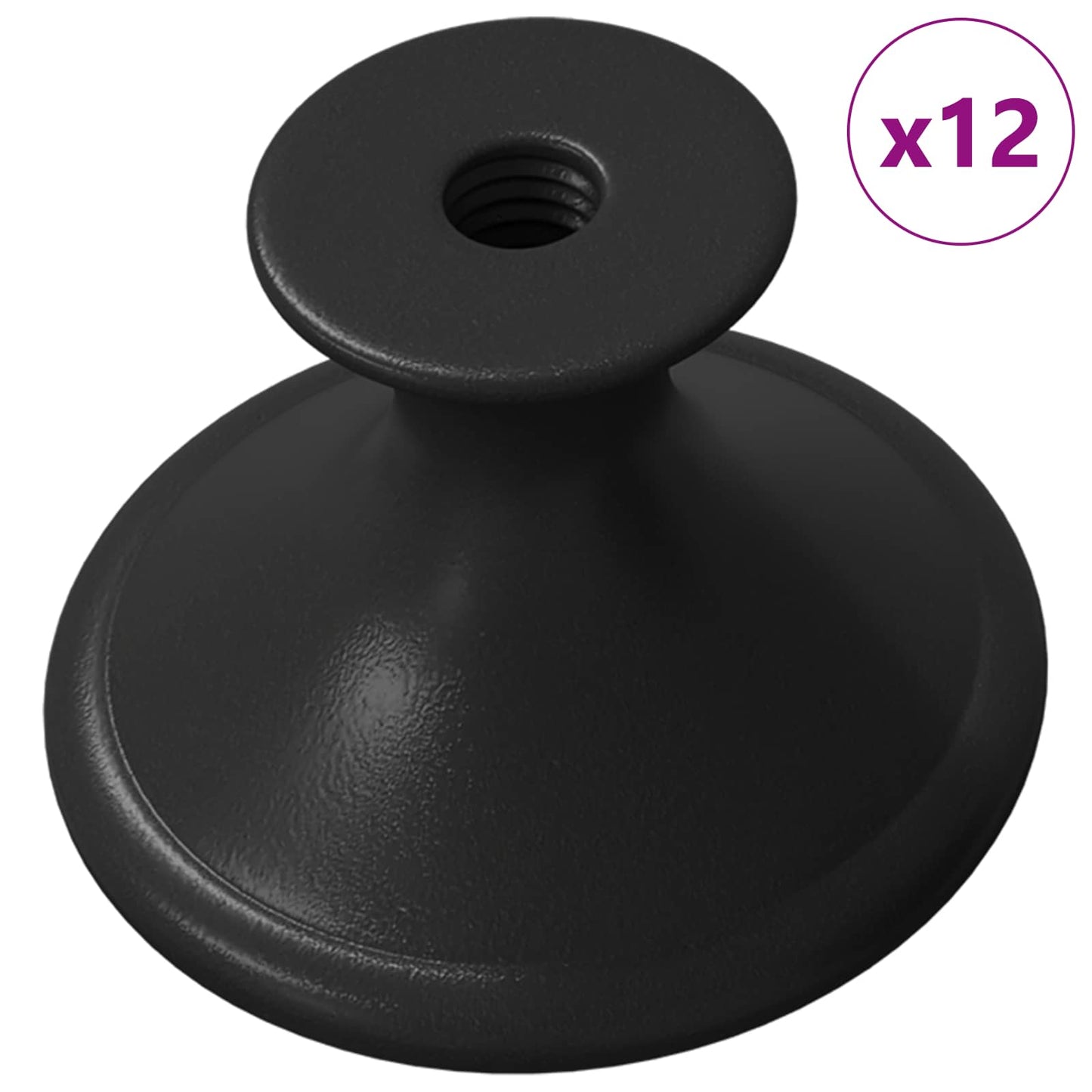 Handle 12 pcs Black Ø30 mm Aluminium