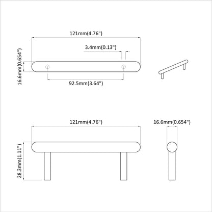 Cabinet Handle 474 pcs Black 121 x 16.6 x 28.3 mm Iron