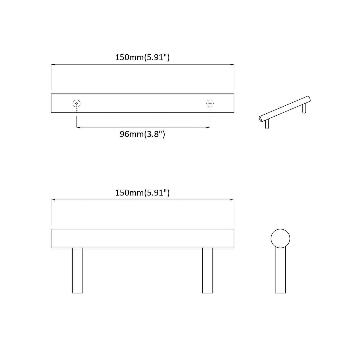Cabinet Handle 510 pcs Gold 150 mm Stainless Steel