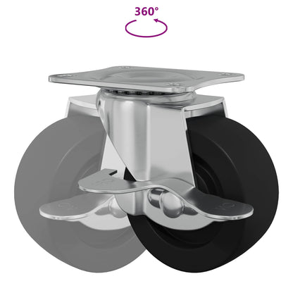 Caster 2 pcs Black and silver 50.7 x 50.7 x 24.4 mm
