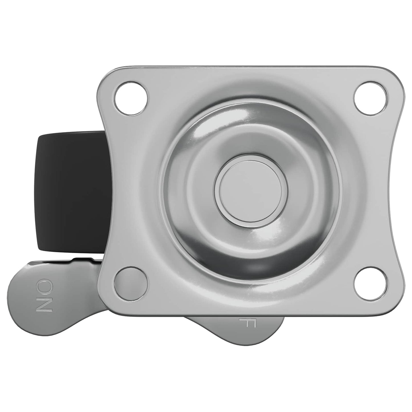 Caster 2 pcs Black and silver 50.7 x 50.7 x 24.4 mm