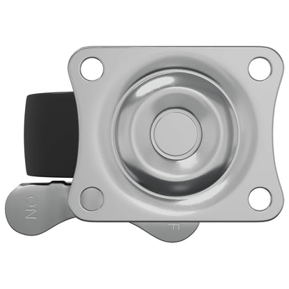 Caster 2 pcs Black and silver 50.7 x 50.7 x 24.4 mm