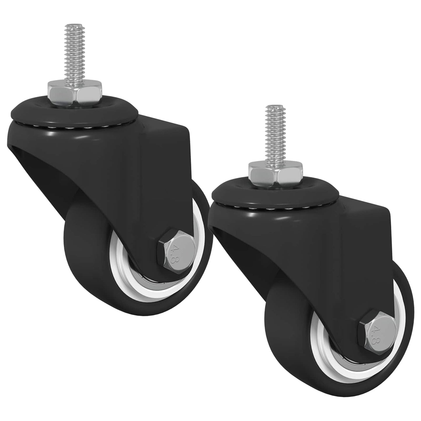 Swivel Castor 2 pcs Black 40.4 x 40.4 x 19.7 mm Iron and nylon