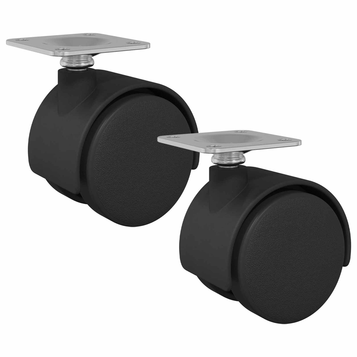 Swivel Castor 2 pcs Black 39.5 x 39.5 x 37.8 mm Iron and PP